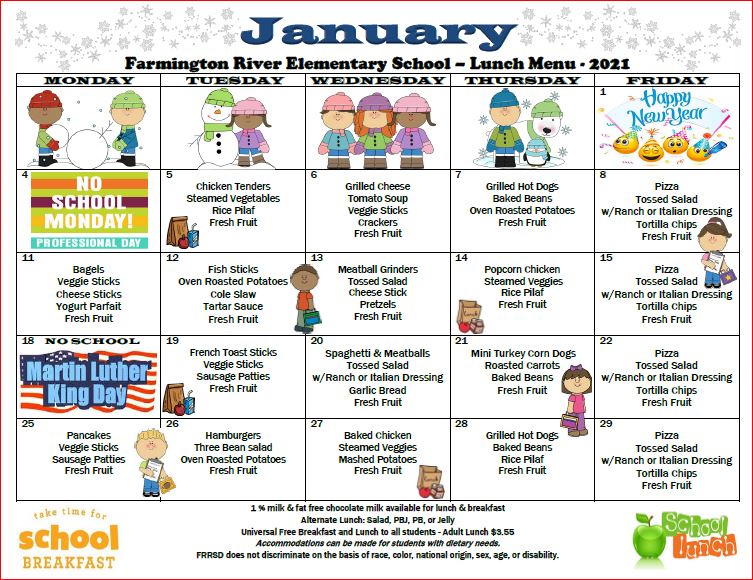 Breakfast/Lunch Menus – Farmington River Regional School District